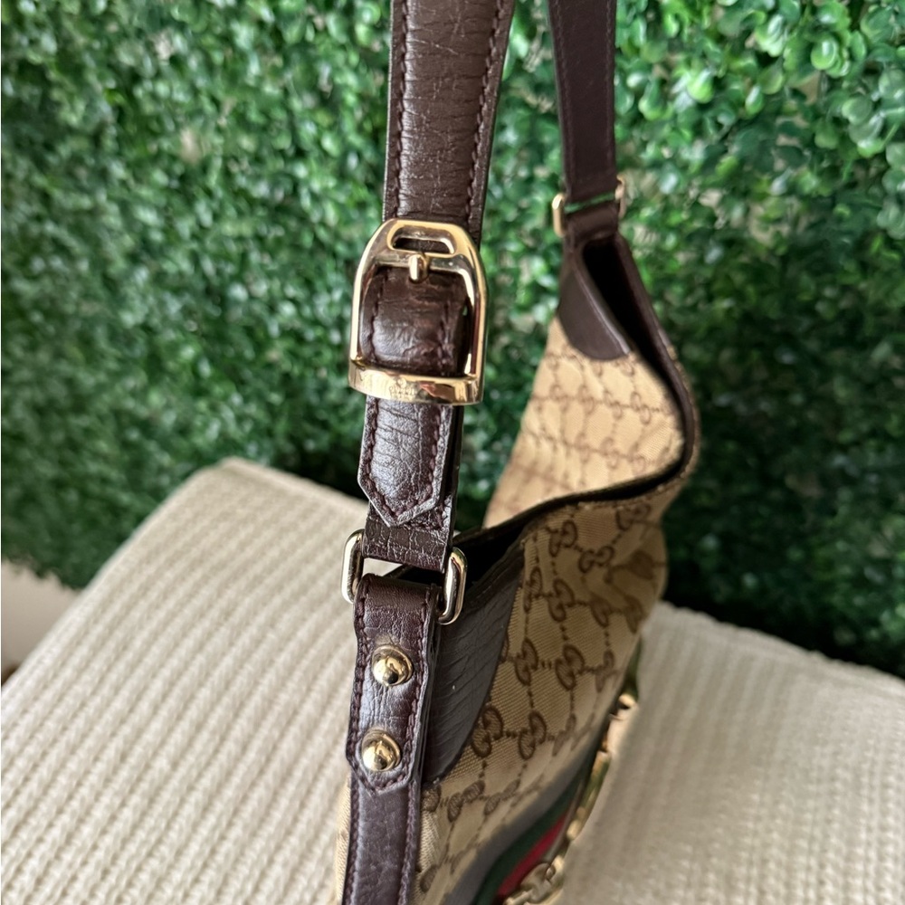 Gucci Horsebit Monogram Brown and Tan Shoulder Hobo Bag with Wallet Bundle - Picture 6 of 16